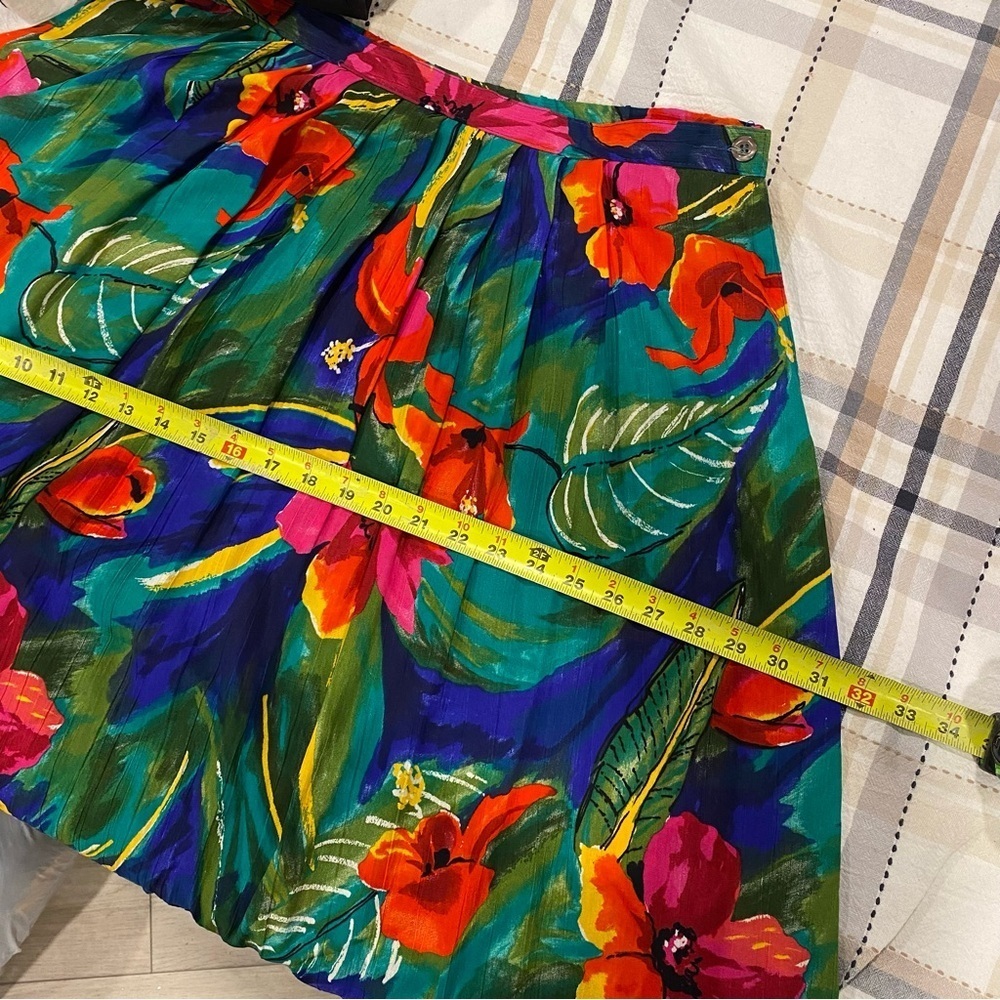 Vtg Alfred Dunner Floral Hawaiian Print Midi Skirt Size 18 Made in USA Floral - Picture 9 of 11